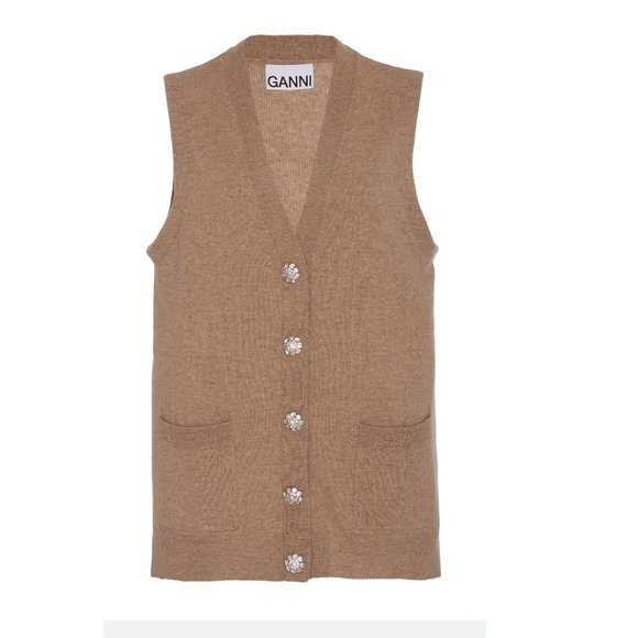 Ganni Sweaters - Ganni Embellished Cashmere Vest